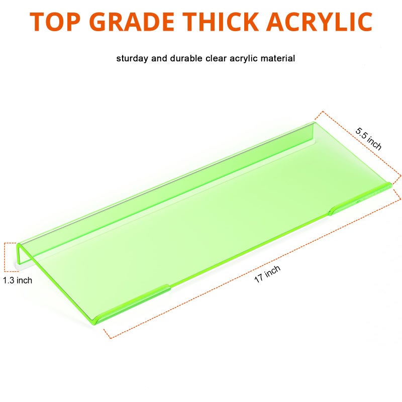 Richboom Epoptic Green Acrylic Tilted Computer Keyboard Holder for Easy Ergonomic Typing, Keyboard Stand for Office, Home, School, Fluorescent Green - Image 3